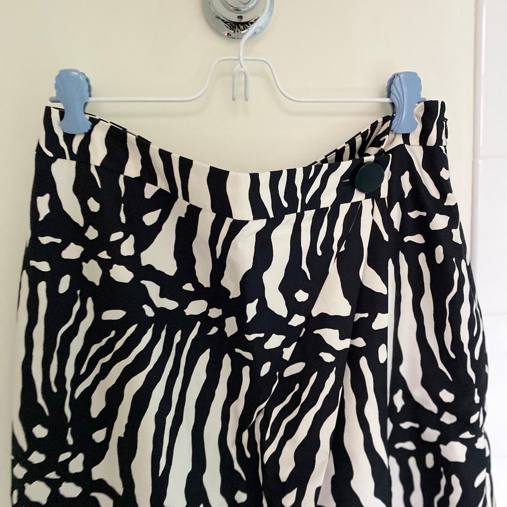 Silk zebra wrap skirt